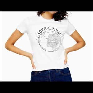 Top shop UK earth and moon t-shirt